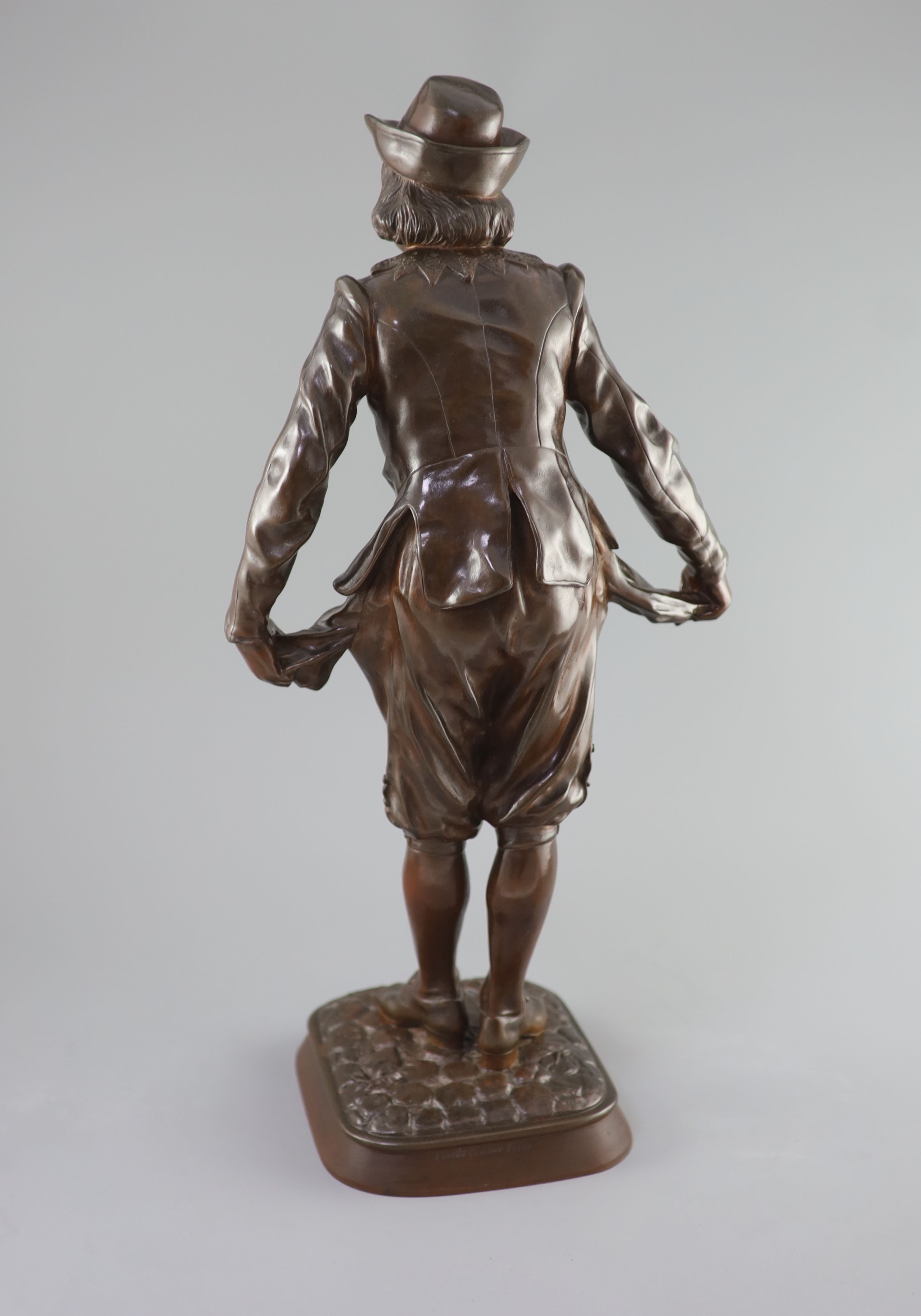 Clement Leopold Steiner (1853-1899) a large bronze figure; ‘Pas de Chance’, 60cm high